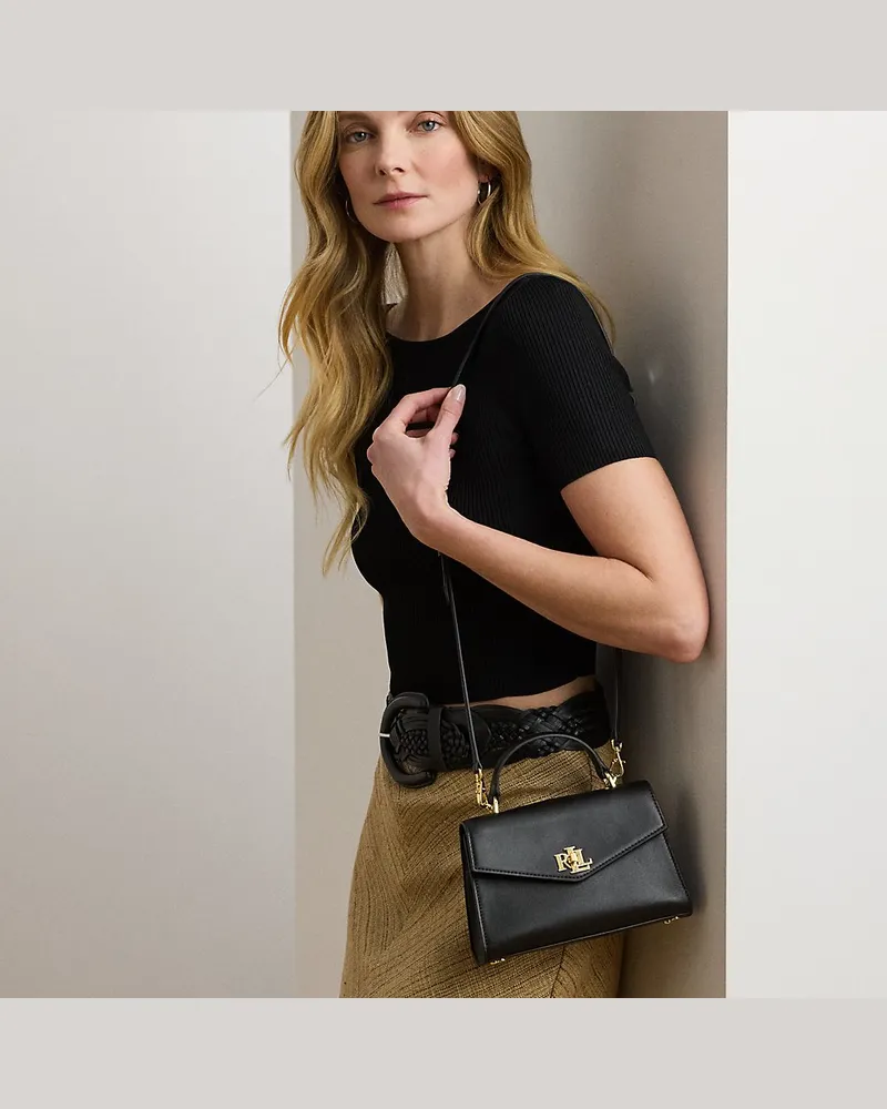 Ralph Lauren Kleine Umhängetasche Farrah aus Leder Black