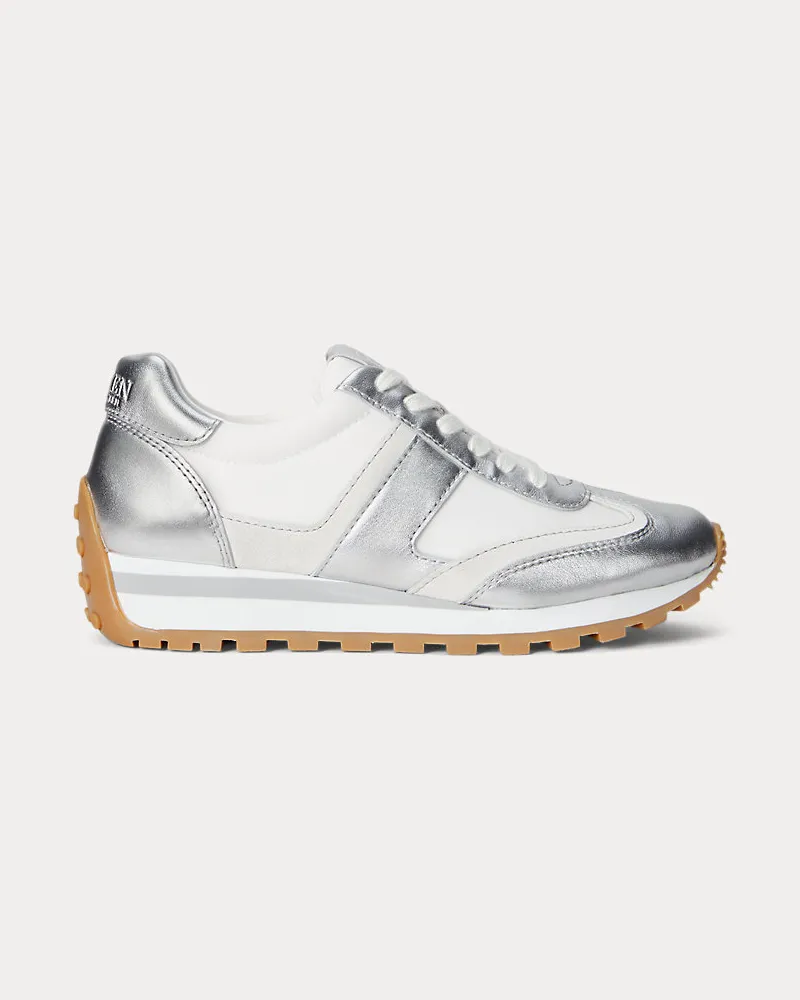Ralph Lauren Sneaker Dani mit Metallic-Leder White