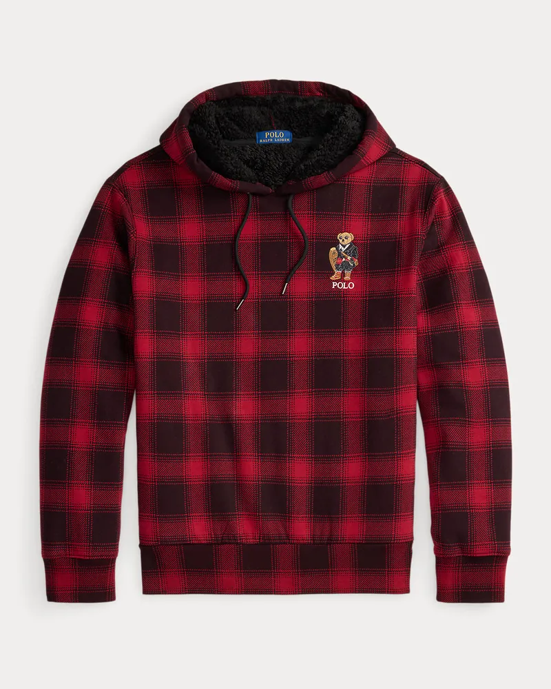 Ralph Lauren Fleece-Kapuzenpullover mit Polo Bear Red