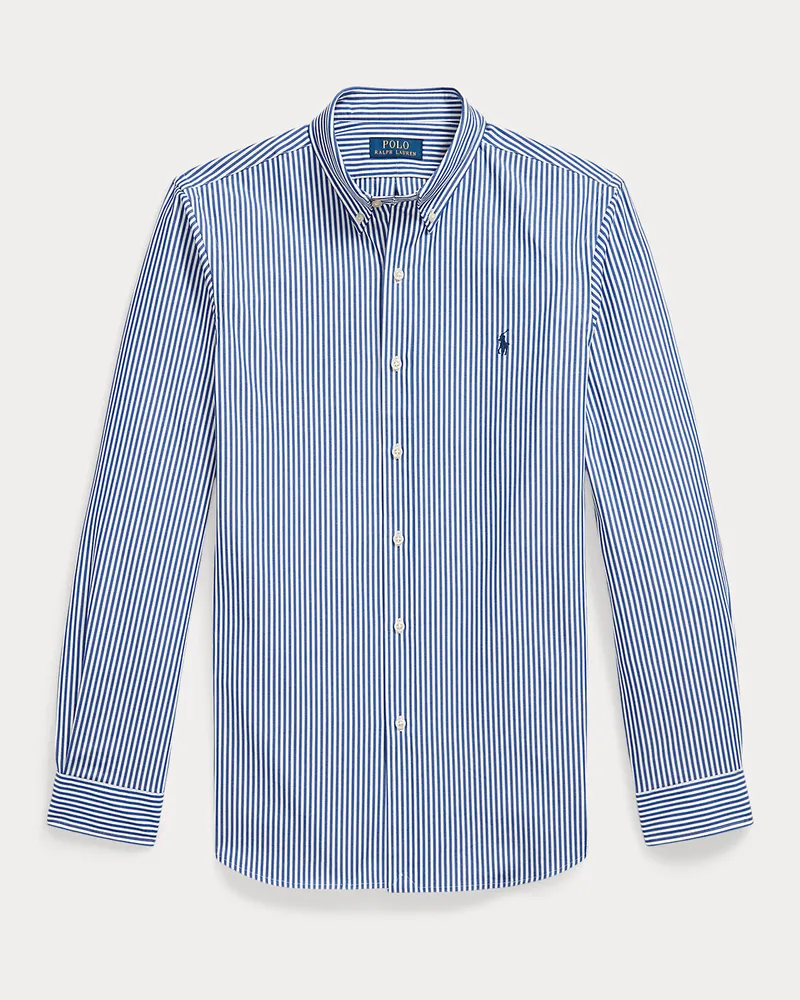 Ralph Lauren Gestreiftes Slim-Fit Hemd aus Popeline Red