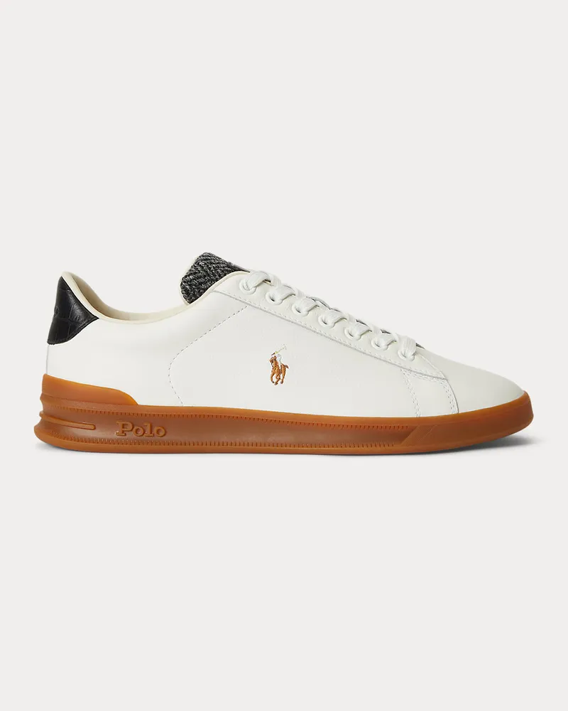 Ralph Lauren Ledersneaker Heritage Court II mit Tweed Cream