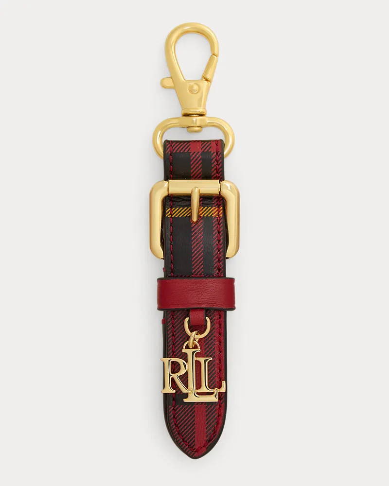 Ralph Lauren Karierter Schlüsselanhänger mit Logo Black