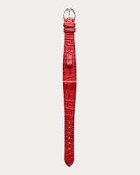 Ralph Lauren Petite-Stirrup-Armband, Alligatorleder Red