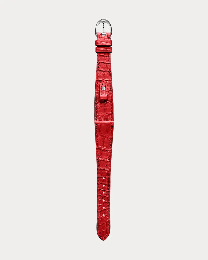 Ralph Lauren Petite Stirrup Armband Alligatorleder Red