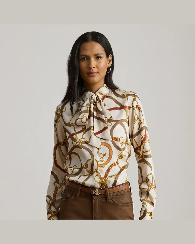 Ralph Lauren Kurzgrößen - Classic-Fit Twillhemd mit Bindedetail White