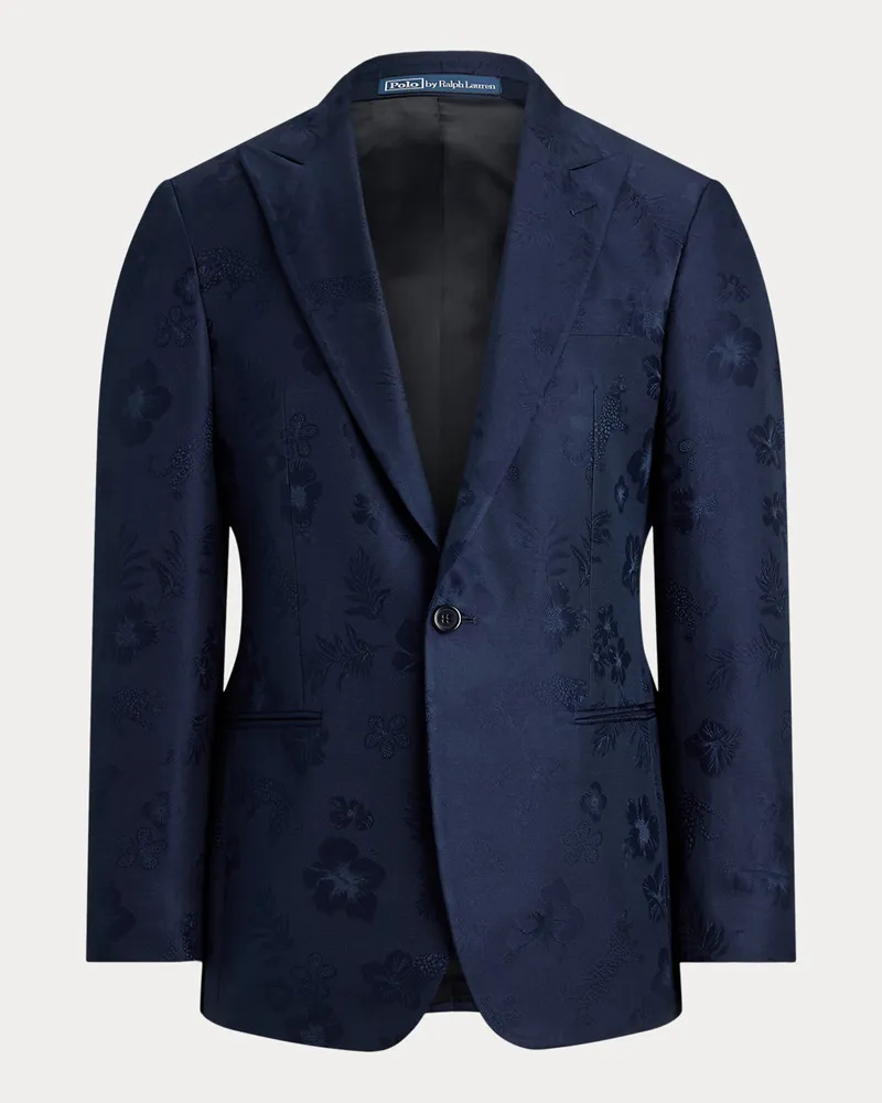 Ralph Lauren Tailored-Fit Polo-Jacquard-Smokingjacke Blue