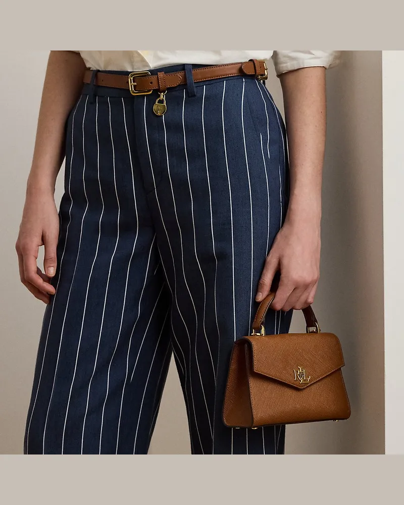 Ralph Lauren Kleine Umhängetasche Farrah aus Leder Brown