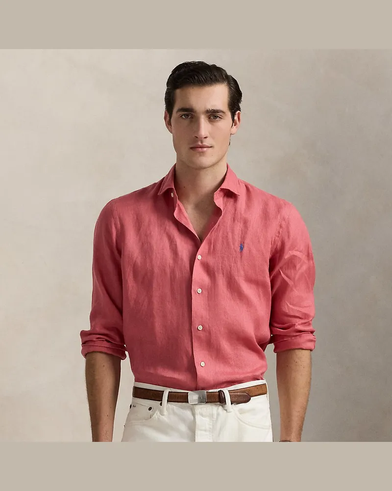 Ralph Lauren Custom-Fit Leinenhemd Red