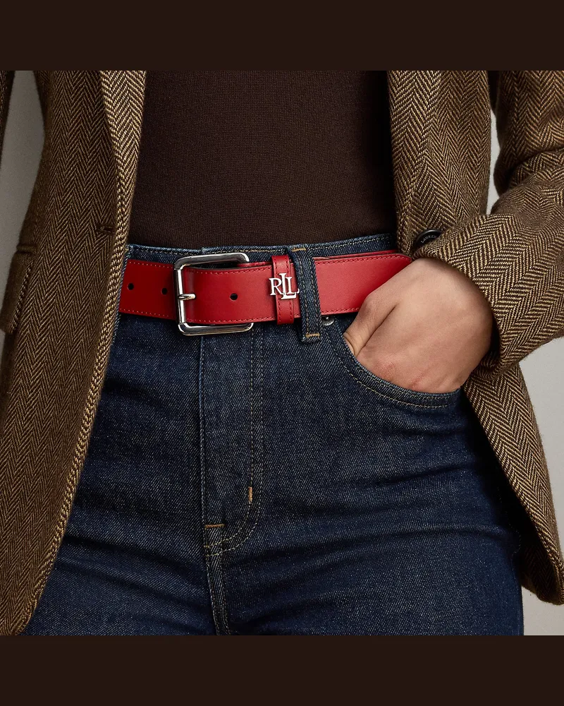 Ralph Lauren Ledergürtel mit Logoschlaufe Red