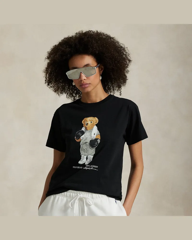 Ralph Lauren Baumwolljersey-T-Shirt mit Polo Bear Black