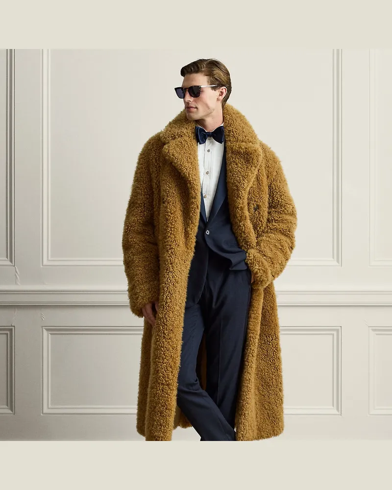 Ralph Lauren Kuscheliger Mantel aus Lammfell Tan