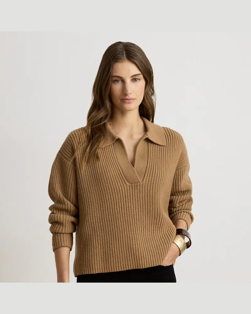 Ralph Lauren Polo-Pullover aus Wollmischung Tan