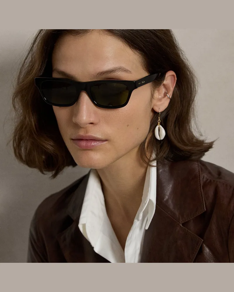 Ralph Lauren Rechteckige Polo-Sonnenbrille Black