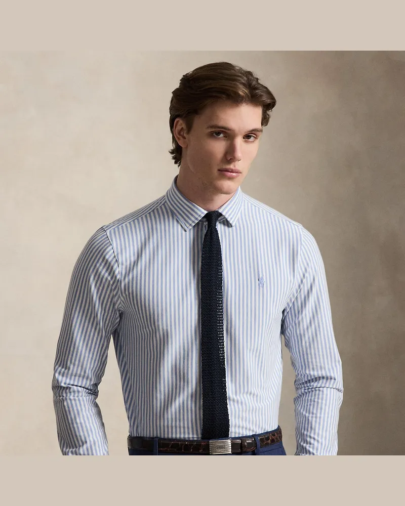 Ralph Lauren Baumwollpiqué-Oxfordhemd mit Streifen Blue
