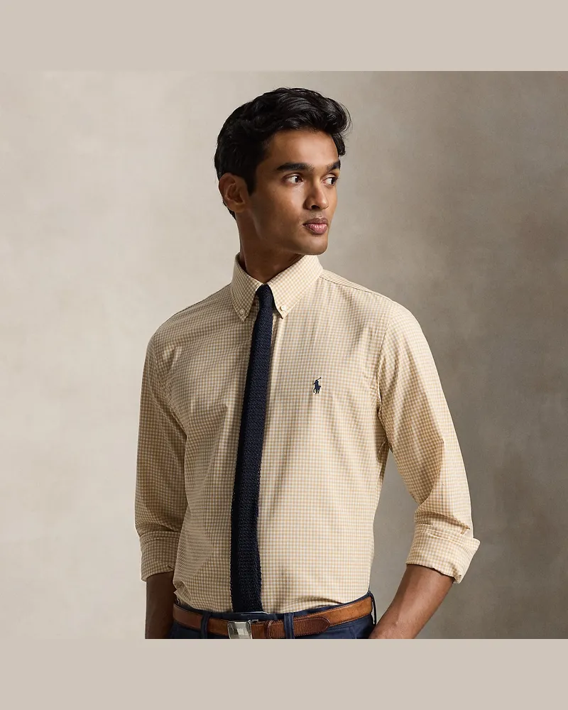 Ralph Lauren Custom-Fit Hemd aus Stretchpopeline Tan