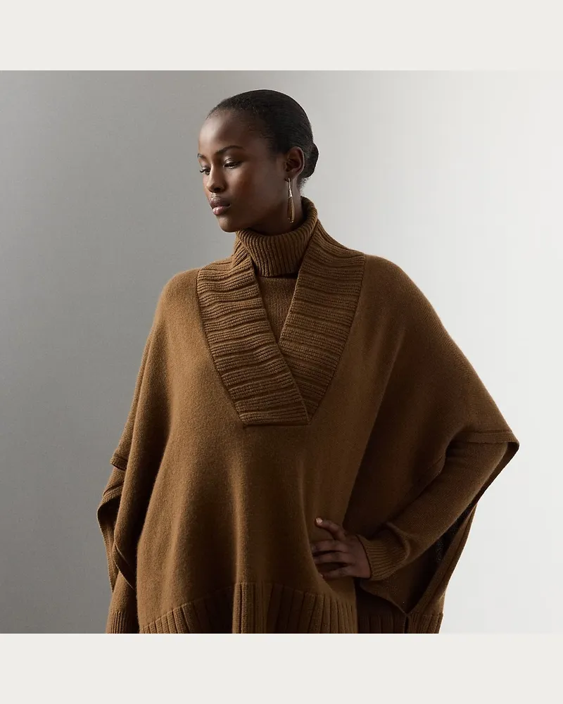 Ralph Lauren Cape-Pullover aus Kaschmirjersey Brown