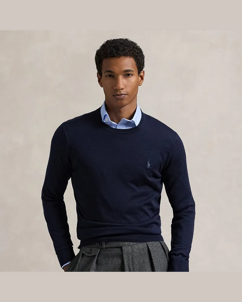 Ralph Lauren Slim-Fit Pullover aus waschbarer Wolle Blue