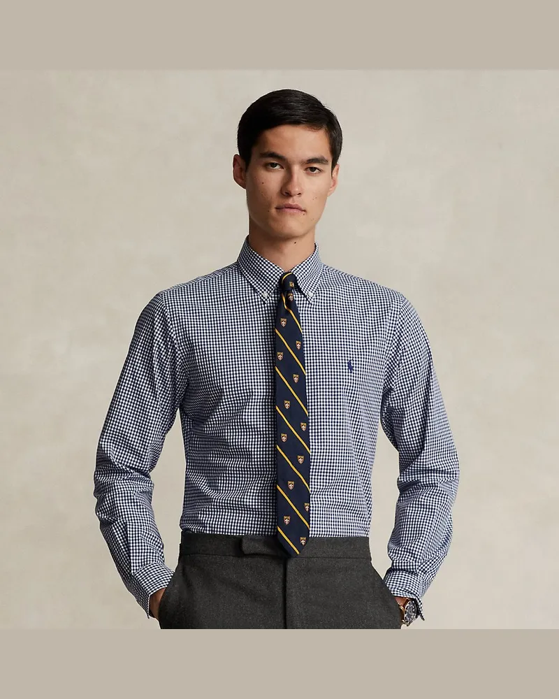 Ralph Lauren Custom-Fit Hemd aus Stretchpopeline Blue