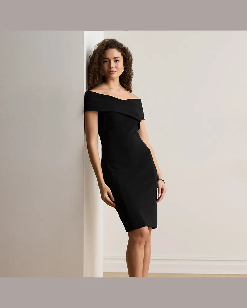 Ralph Lauren Kurzgrößen - Schulterfreies Cocktailkleid aus Faille Black