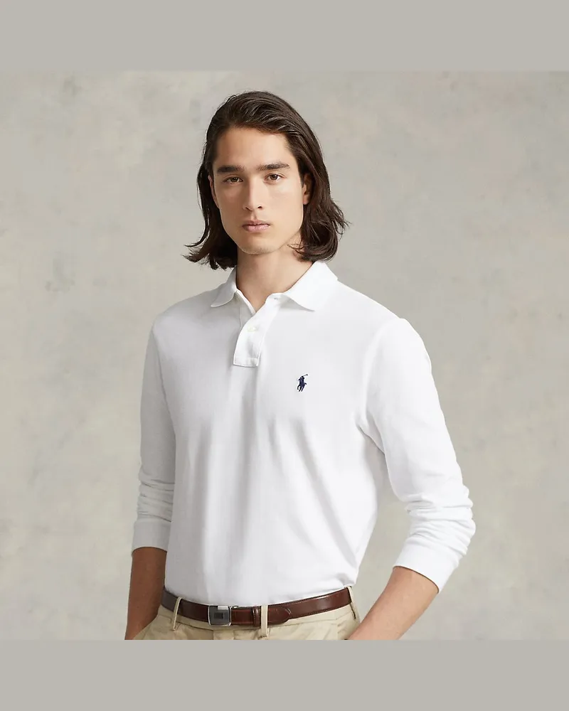 Ralph Lauren Custom-Slim-Fit Piqué-Poloshirt White