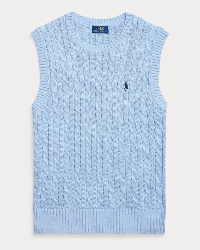 Ralph Lauren Baumwollpullunder mit Zopfmuster Green