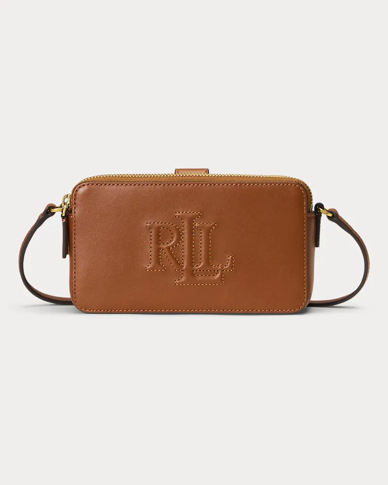 Ralph Lauren Mittelgroße Leder-Umhängetasche Witley Brown