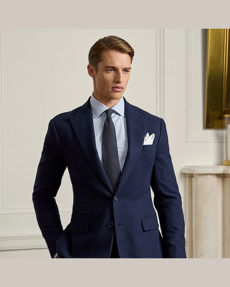 Ralph Lauren Handgeschneiderte Fischgratjacke Kent Blue