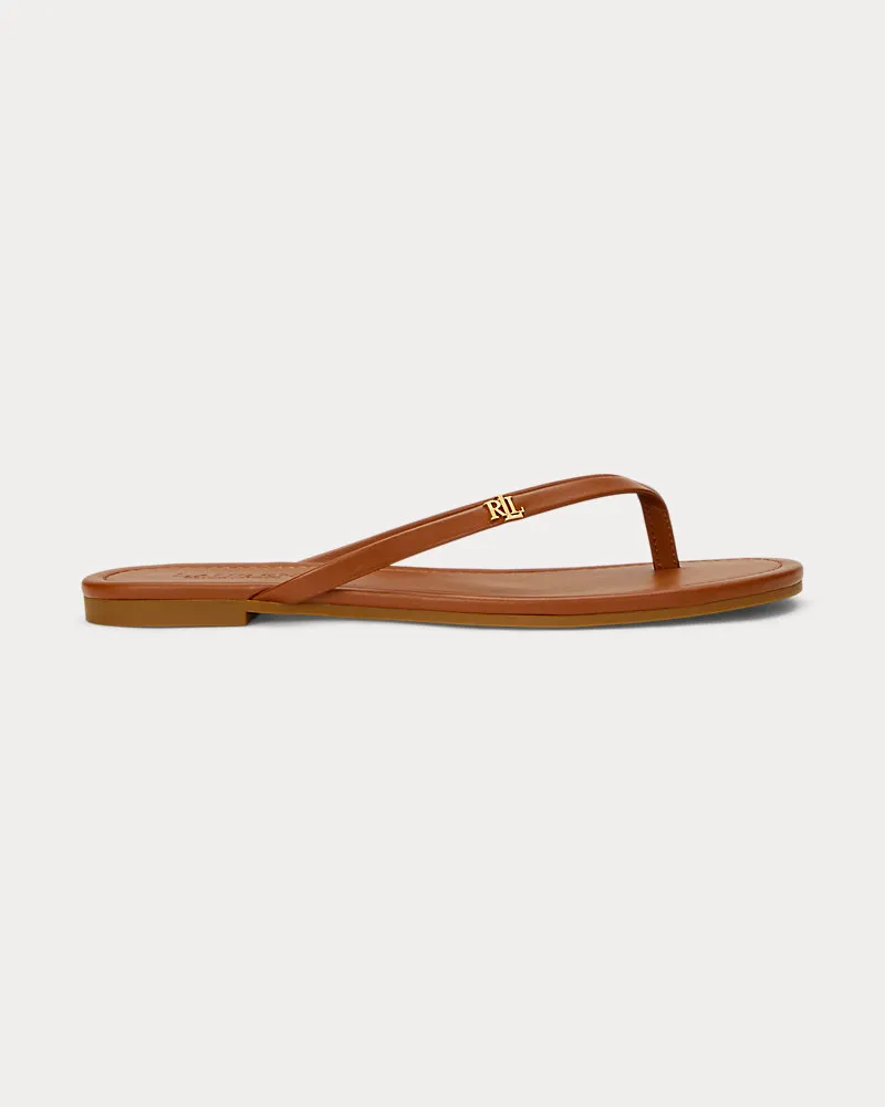 Ralph Lauren Flip-Flop Raquel aus Leder Brown