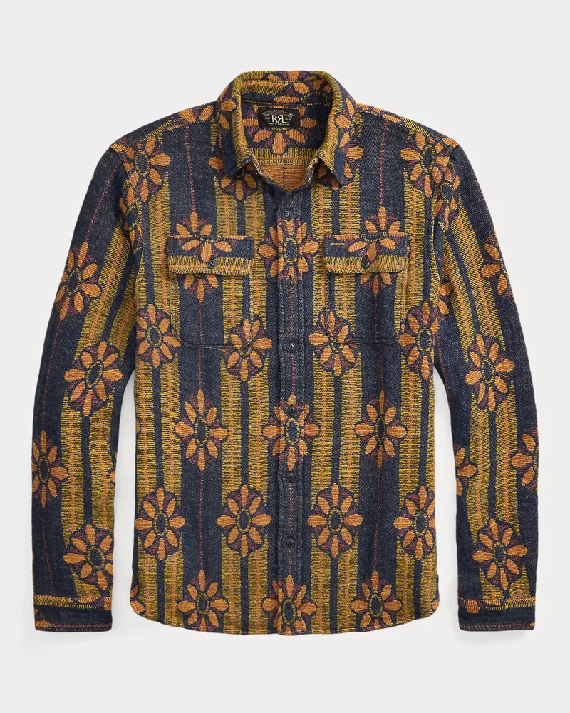 Ralph Lauren Jacquard-Arbeitshemd mit Blumenmuster Purple