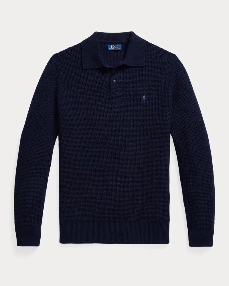 Ralph Lauren Große Größen - Strukturierter Pullover mit Polokragen Blue