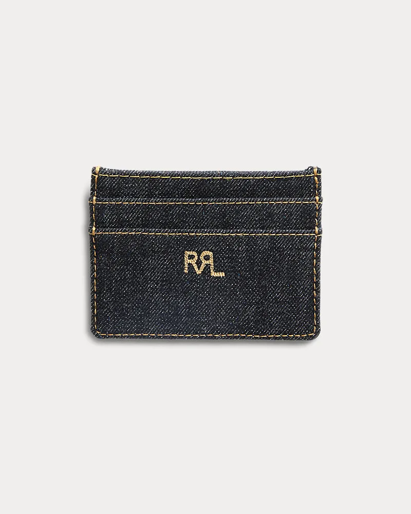 Ralph Lauren Kartenetui aus indigoblauen Denim Blue
