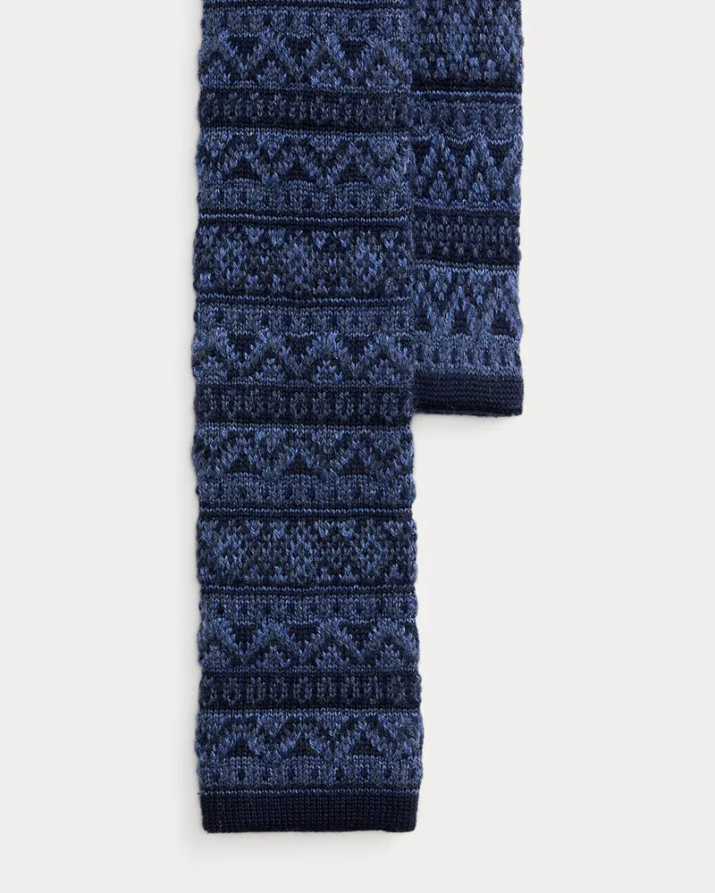 Ralph Lauren Woll-Strickkrawatte mit Fair-Isle-Muster Blue