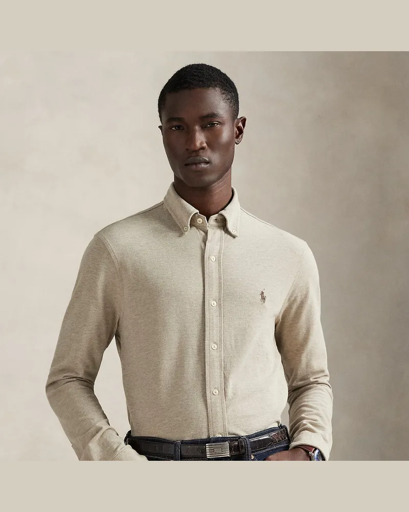 Ralph Lauren Featherweight Piqué-Hemd Cream