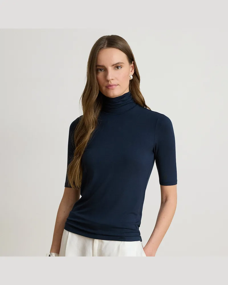 Ralph Lauren Rollkragenpullover aus Stretchjersey Blue