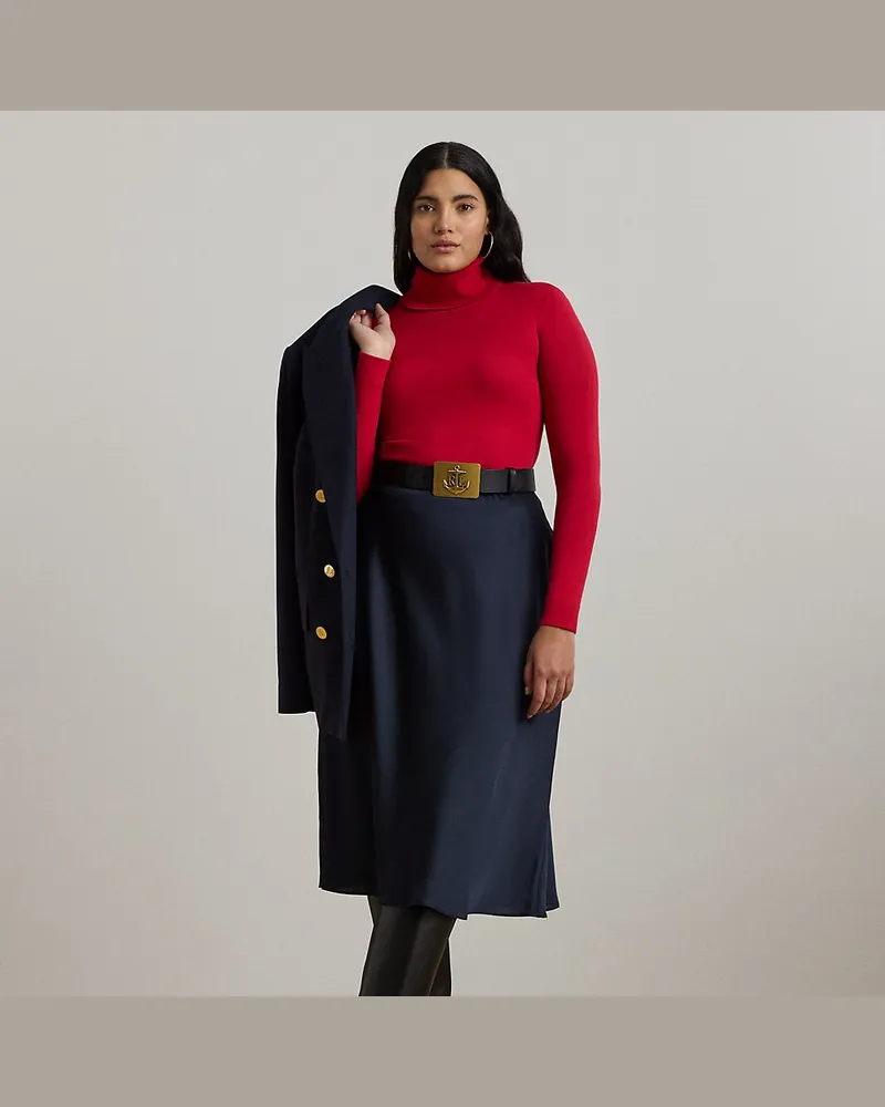 Ralph Lauren Plus Größen - Midirock aus Satin-Charmeuse Blue