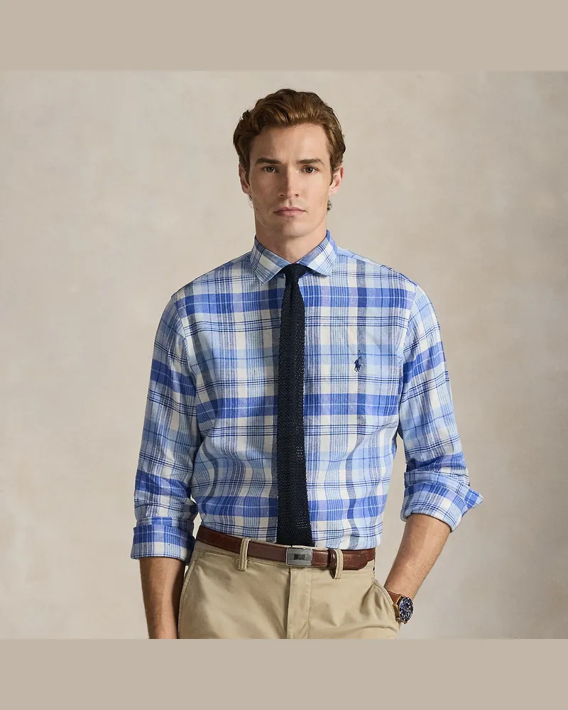 Ralph Lauren Custom-Fit Hemd mit Karomuster Blue