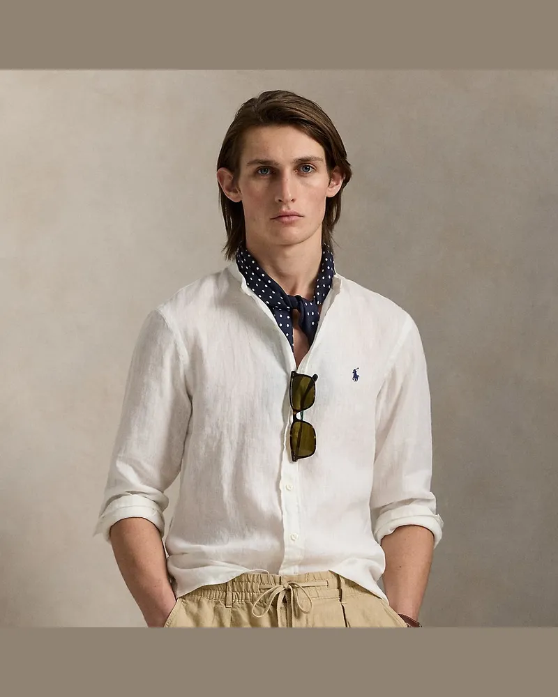Ralph Lauren Slim-Fit Leinenhemd White