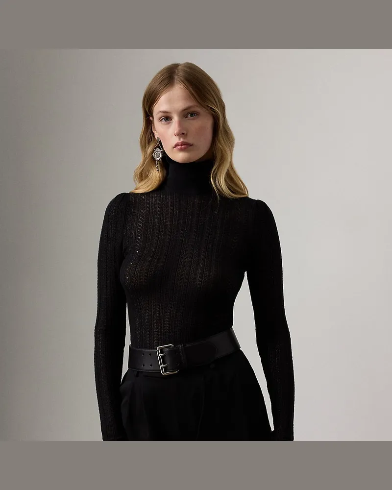Ralph Lauren Seiden-Kaschmir-Rollkragenpullover Black