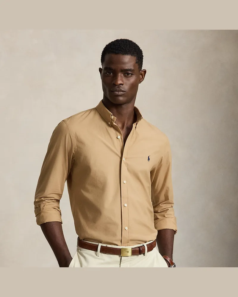 Ralph Lauren Slim-Fit Hemd aus Stretchpopeline Tan