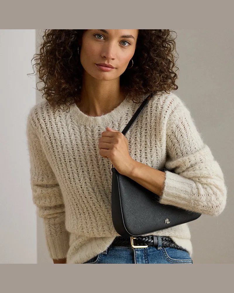 Ralph Lauren Mittelgroße Ledertasche Danni Black