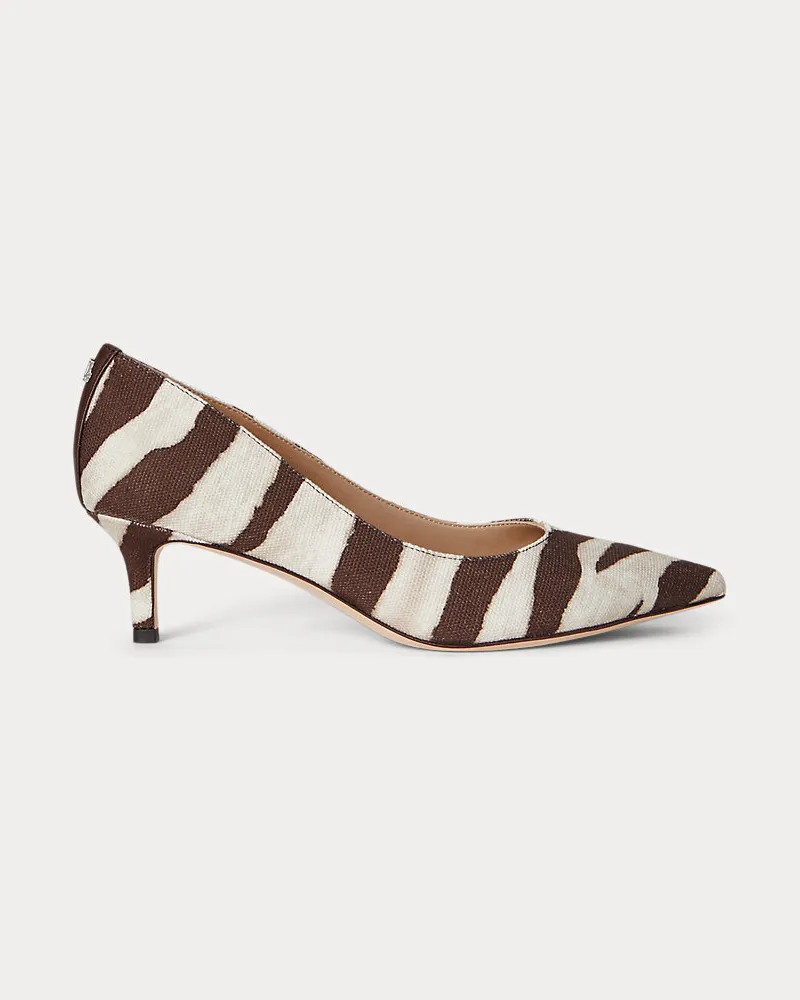 Ralph Lauren Segeltuchpumps Adrienne mit Zebramuster Brown