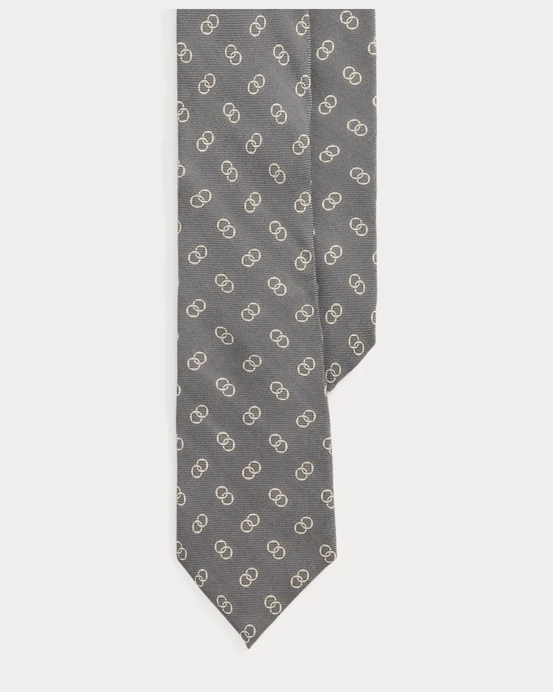 Ralph Lauren Kaschmir-Seiden-Krawatte mit Kreisen Grey