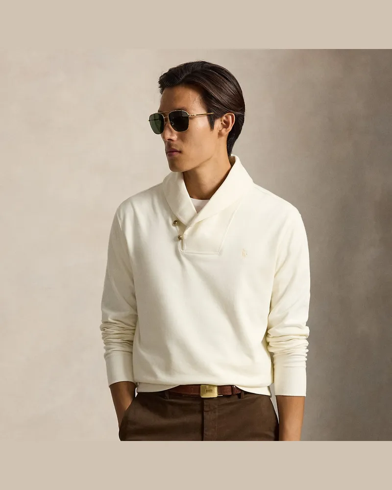 Ralph Lauren Luxus-Jerseypullover mit Schalkragen Cream