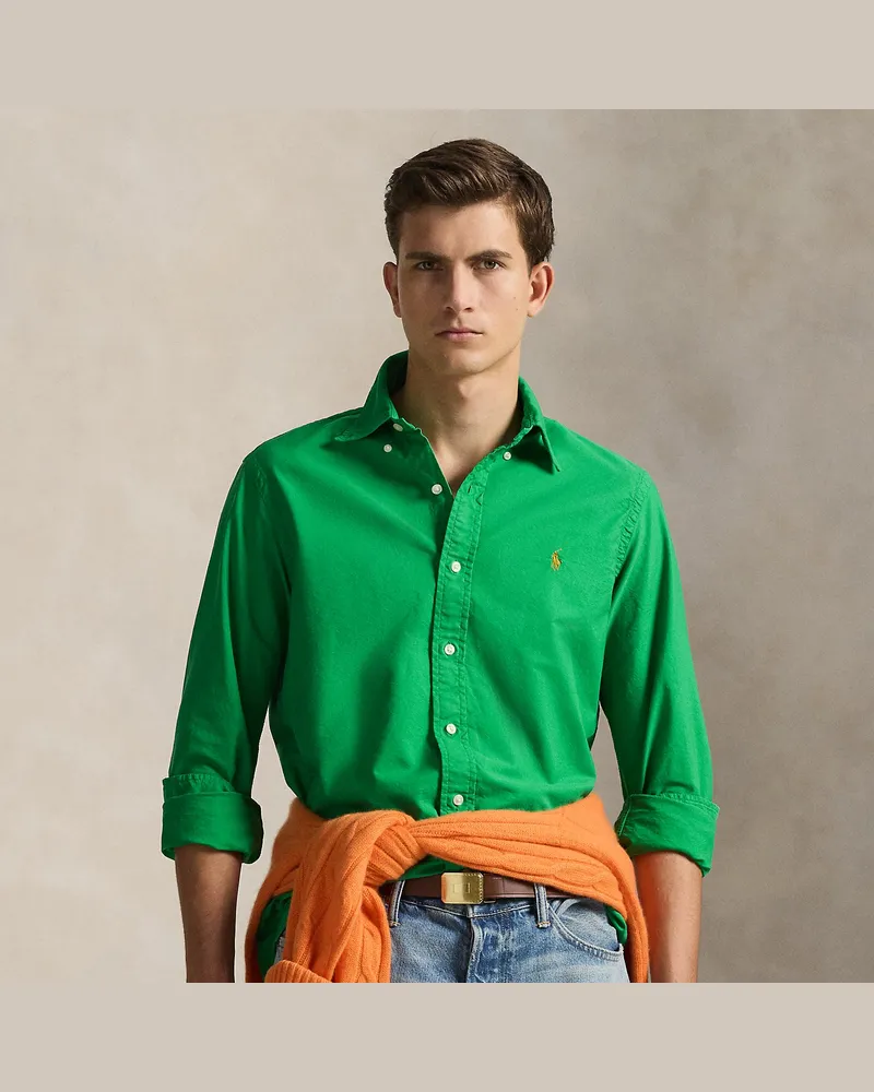 Ralph Lauren Gefärbtes Custom-Fit Oxfordhemd Green