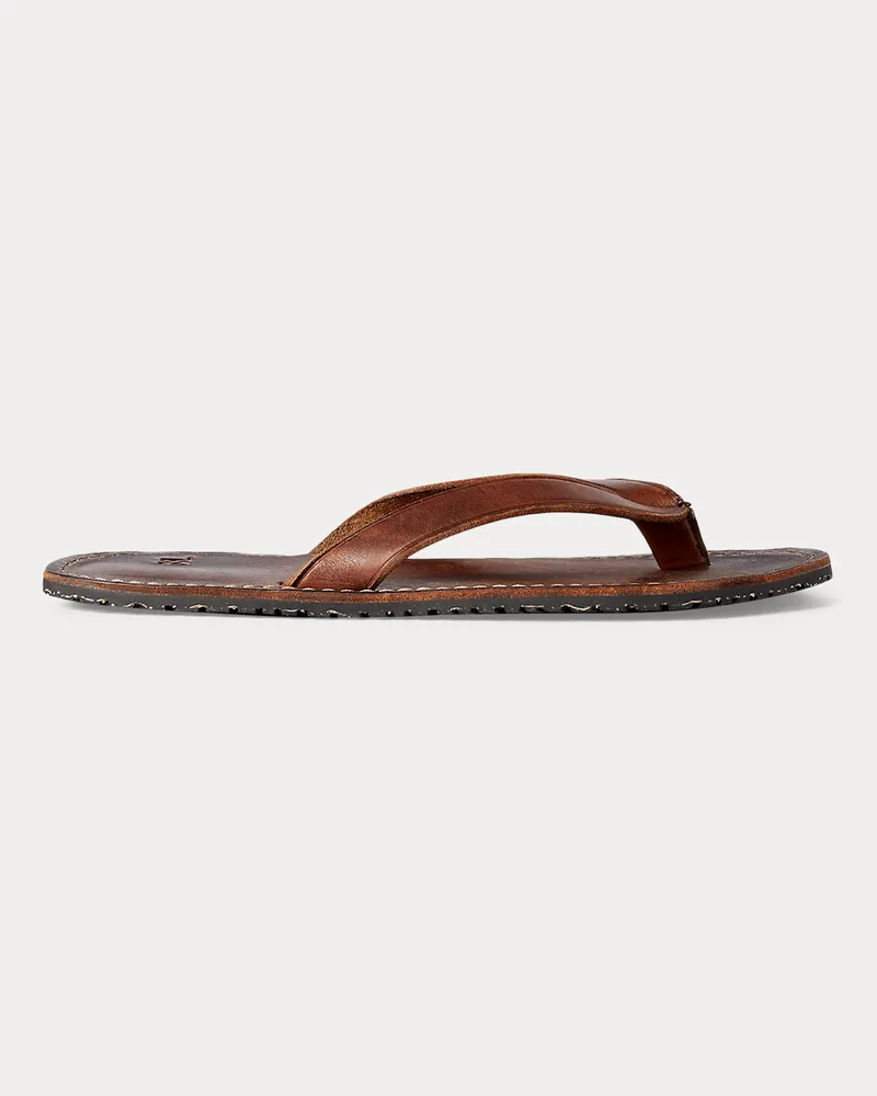 Ralph Lauren Flip-Flop aus Leder Brown