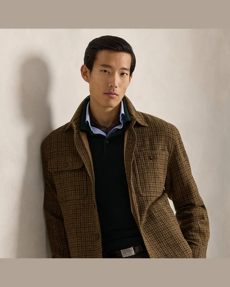 Ralph Lauren Karierte Hemdjacke aus Wolltwill Green