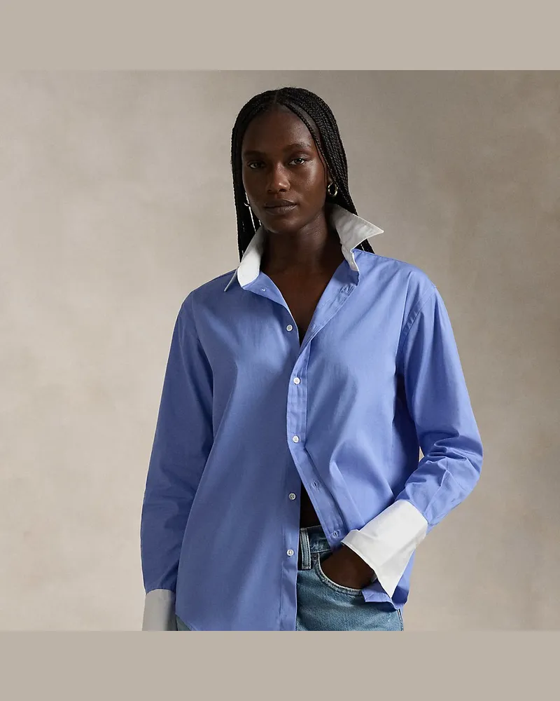Ralph Lauren Baumwollhemd mit langen Manschetten Blue