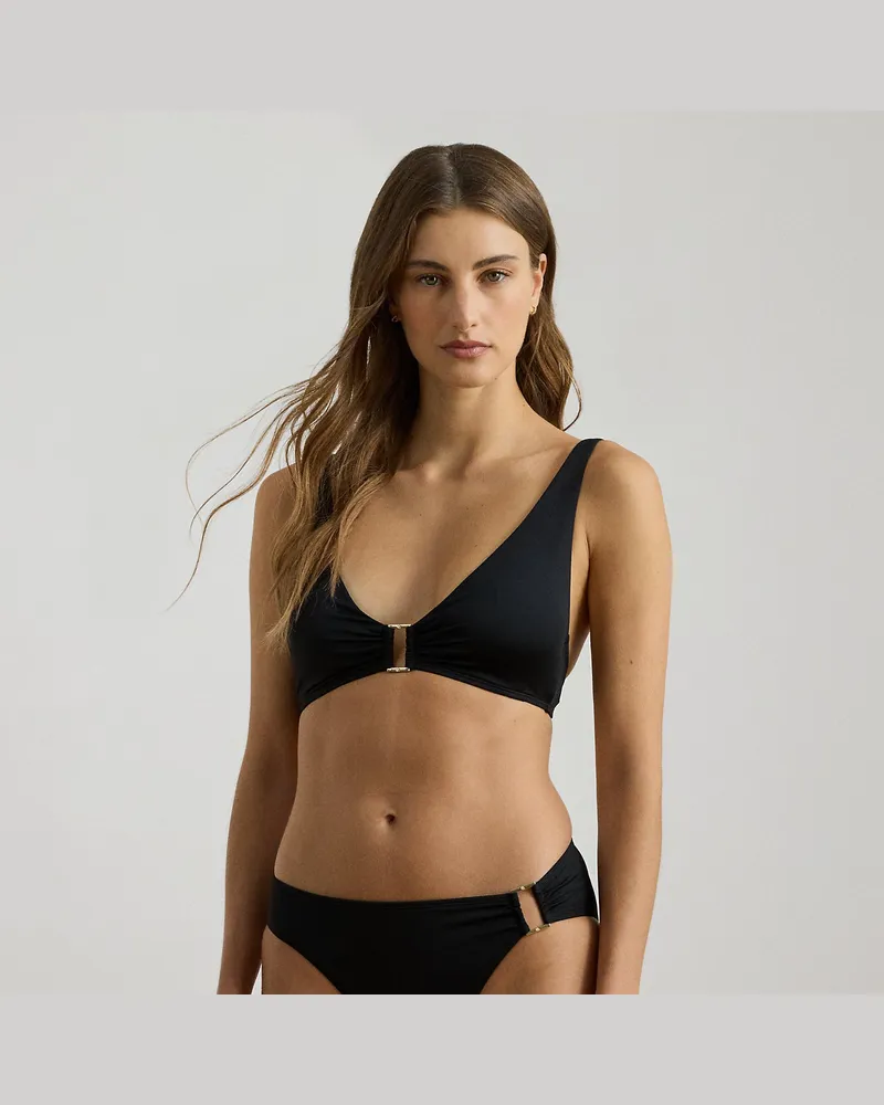 Ralph Lauren Hipster-Bikinihose mit Ring Black