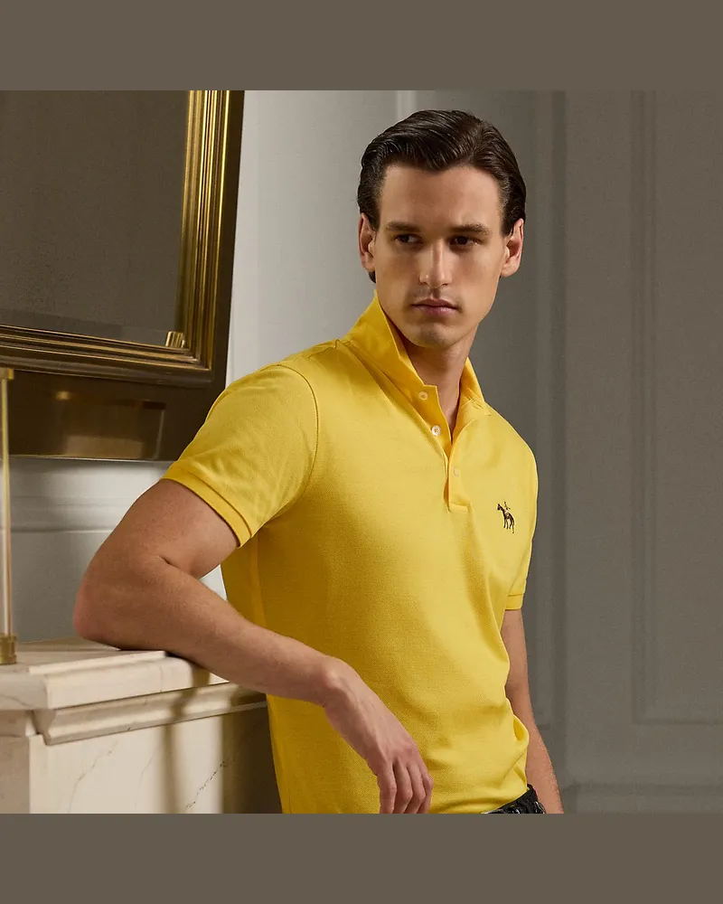 Ralph Lauren Custom-Slim-Fit Piqué-Poloshirt Yellow