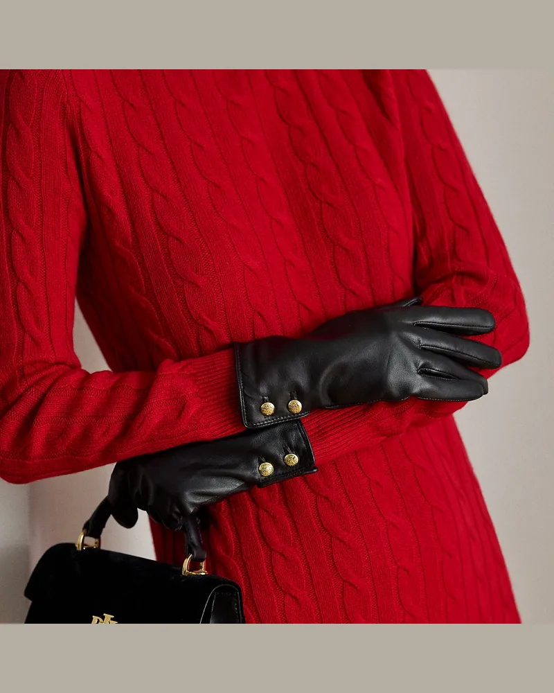 Ralph Lauren Touchscreen-Handschuhe aus Schafleder Black